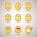 Set of creative emoji smiley faces.