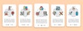 Set of Creative mobile app screens. Innovation, startup, artwork, idea vertical banners with colored line icons. Web