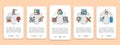 Set of Creative mobile app screens. Innovation, startup, artwork, idea vertical banners with colored line icons. Web Royalty Free Stock Photo