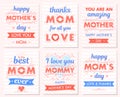 Set of creative Mothers Day cards