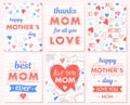 Set of creative Mothers Day cards