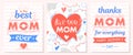 Set of creative Mothers Day cards