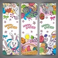 Set of creative multi colour vector banners for Happy Easter