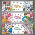 Set of creative multi colour vector banners for Happy Easter