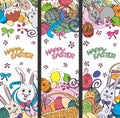 Set of creative multi colour vector banners for Happy Easter