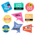 Set of Creative Shopping Discount Label Tag Vectors