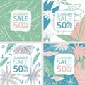 Set of creative Social Media Sale headers or banners with discount offer. It can be used in advertising, web design, graphic Royalty Free Stock Photo