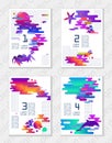 Set of creative universal abstract art posters in modern futuristic style with elements of marine fauna. Format A4, for printing, Royalty Free Stock Photo