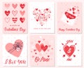 Set of creative Valentines Day cards Royalty Free Stock Photo