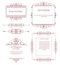 Set of creative vector templates for logos, label or banners on the theme of quality and business in vintage style.