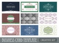 Set of creative vintage abstract business card template.