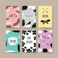 Set of creative vintage card templates Royalty Free Stock Photo