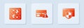 Set Credit card, Graphic password protection and Browser with shield. White square button. Vector Royalty Free Stock Photo