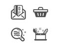 Credit card, Shopping basket and Skin condition icons. Creativity concept sign. Vector