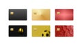 Set of credit cards with a picture on a white background, illustration Royalty Free Stock Photo