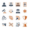 Set of crime icons. Vector illustration decorative design Royalty Free Stock Photo