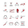 Set of crime icons. Vector illustration decorative design