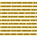 Set of Crime scene yellow tape, police line, danger, fire Royalty Free Stock Photo