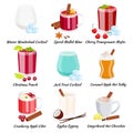 Set of cristmas cocktails flat vector illustration isolated