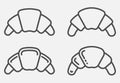 Set of Croissant icon. Linear bakery croissant icon. Vector illustration