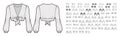 Set of cropped blouses, tops, shirts, tanks technical fashion illustration with fitted oversized body, scoop neck, short