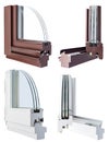 Set cross section of Double glazing cut away to show the inner wood profile