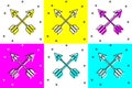 Set Crossed arrows icon isolated on color background. Vector Royalty Free Stock Photo