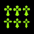 Set of crosses. Christian symbols. Religious signs. Royalty Free Stock Photo