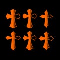 Set of crosses. Christian symbols. Religious signs. Royalty Free Stock Photo