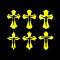 Set of crosses. Christian symbols. Religious signs.