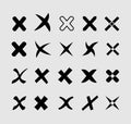 Set of crosses icons.