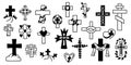 Set of crosses. Vector illustration in doodle style. Isolated on a white background. Easter elements Royalty Free Stock Photo
