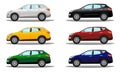 Set of crossover vehicles in a variety of colors Royalty Free Stock Photo