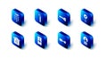 Set Crowbar, Key, Create account screen, Old key, Eye scan, House under protection and Password icon. Vector