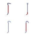 Set of crowbars in flat design Royalty Free Stock Photo