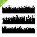 Crowd concert silhouettes vector