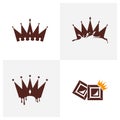 Set of Crown Chocolate logo design vector illustration, Creative Chocolate logo design concept template, symbols icons Royalty Free Stock Photo