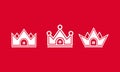 Set of Crown and House for Real Estate or Home King Logo Design Vector Illustration. Royalty Free Stock Photo