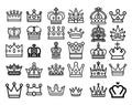 Set of crown in modern thin line style. High quality black outline symbols for web site design and mobile apps. Simple linear crow