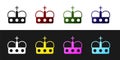 Set Crown of spain icon isolated on black and white background. Vector Royalty Free Stock Photo