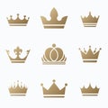 Set of crowns icon. Vector illustration EPS 10