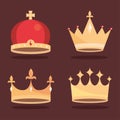 set crowns luxury Royalty Free Stock Photo