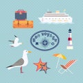 Set of cruise trip icons