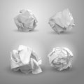 Set of crumpled paper ball. For business concept, banner, web site and other. Crumpled paper was after brainstorming. Vector illus