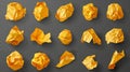 A set of crumpled paper balls isolated on a transparent background. Image represents an idea rejected, a mistake made Royalty Free Stock Photo