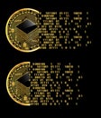 Set of crypto currency stratis golden symbols