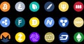 Set of cryptocurrency icons Royalty Free Stock Photo