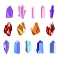 Set of Crystal Gemstone magic. Vector hand drawn Royalty Free Stock Photo