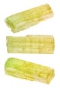 Set of crystals of Heliodor yellow Golden beryl Royalty Free Stock Photo