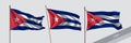 Set of Cuba waving flag on isolated background vector illustration Royalty Free Stock Photo